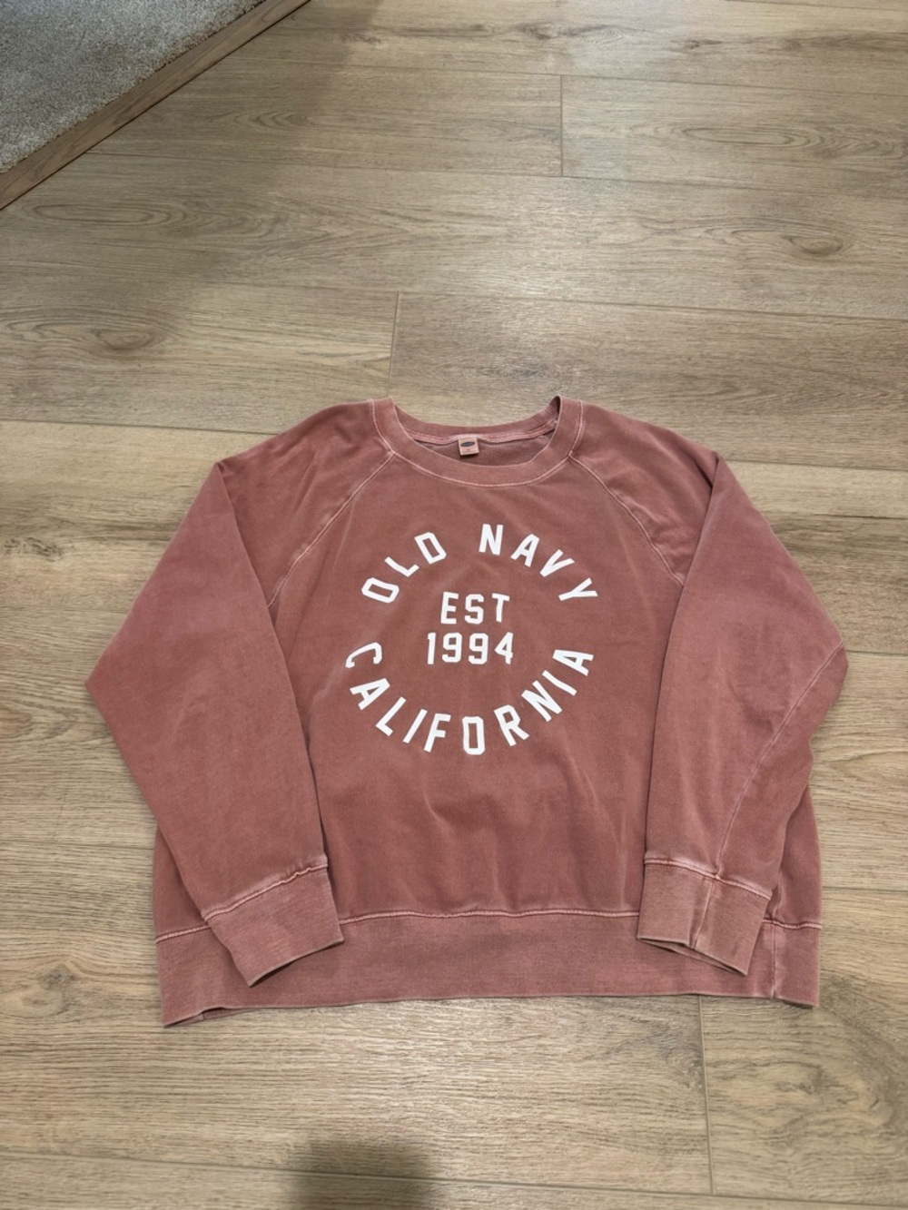 Old Navy Crewneck Sweatshirt - Dusty Rose. (Discoloration on sleeve pictured)